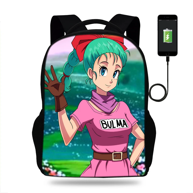 17 дюймовый Дракон мяч Bulma Печать USB порт рюкзак для подростка школьные сумки детей