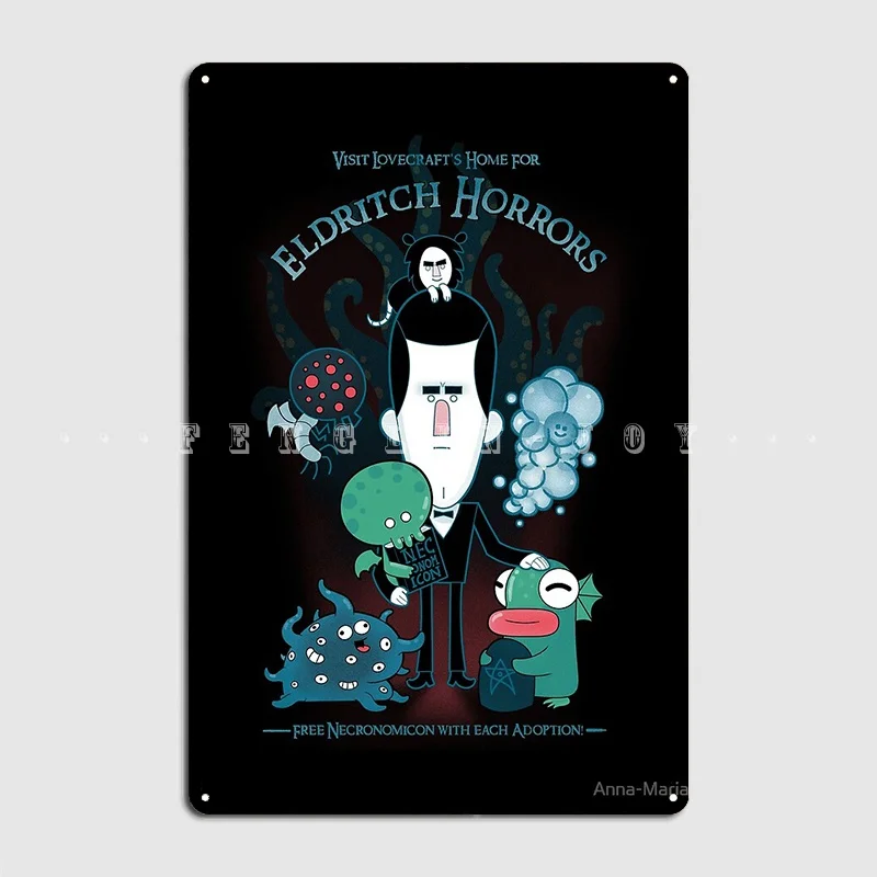 

Lovecraft's Home For Eldritch Horrors Metal Plaque Poster Cinema Living Room Cinema Design Wall Decor Tin Sign Poster