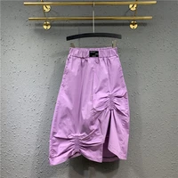 purple skirt women fashion irregularly elastic waist high waisted pleated long skirts womens s xxl