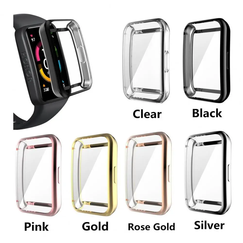 

Protective Cover Electroplated Full Coverage TPU Smart Watch Case Bumper Shell for Huawei Band 6/6 Pro
