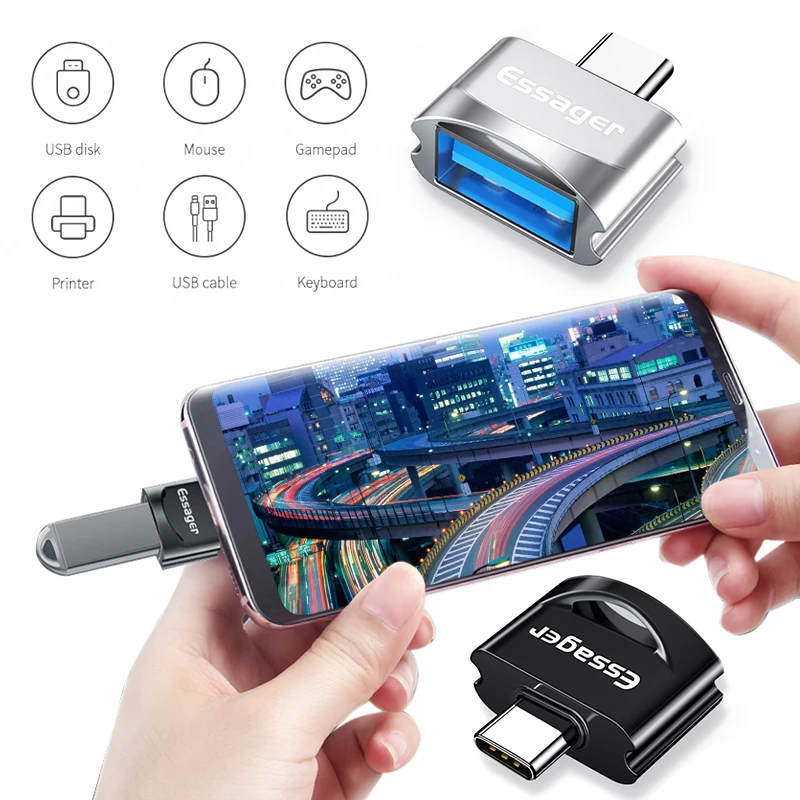 USB Type C OTG адаптер для Samsung Note 10 Xiaomi mi 9 USBC разъем USB-C Type-C к 3 0 конвертеры Прямая