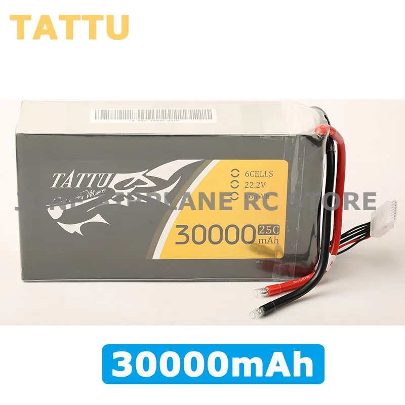 

TATTU 30000mAh 22.2V 6S LiPO Battery Burst 25C for Big Load Multirotor FPV Drone Hexacopter Octocopter