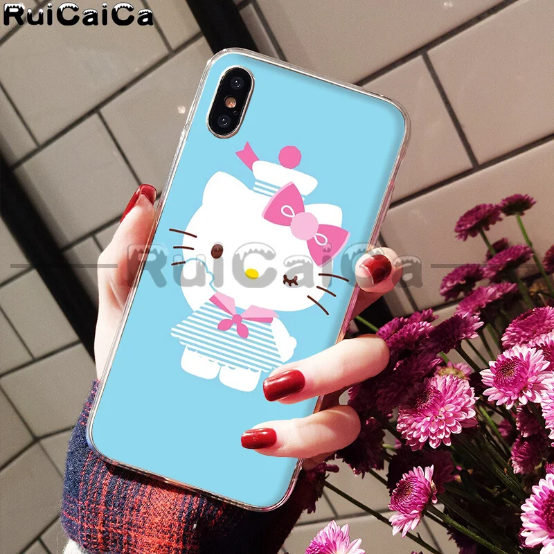 A16 RuiCaiCa прекрасный розовый чехол hello kitty Coque Shell для телефона iPhone 5 5Sx 6 7 7plus 8 8Plus X XS MAX XR - Цвет: A16