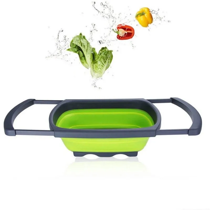 LDurable квадратная корзина фильтра складной кухонный силиконовый пластиковый