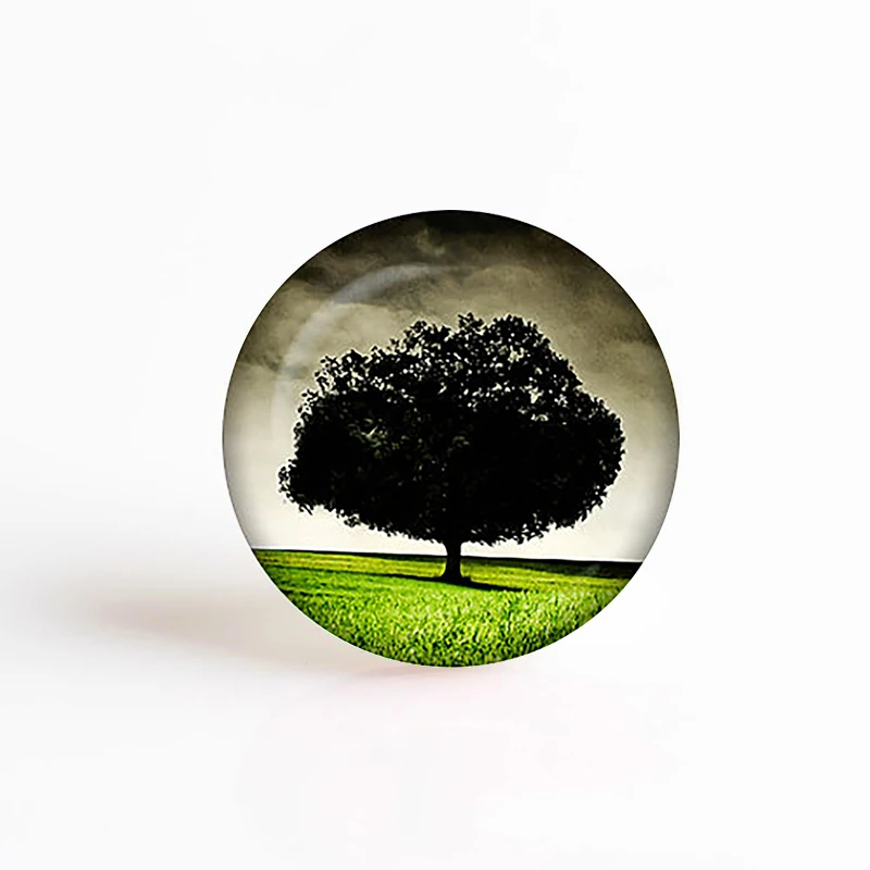 Подвеска Древо жизни 5 шт./лот 25 мм круглый стеклянный кабошон драгоценный камень