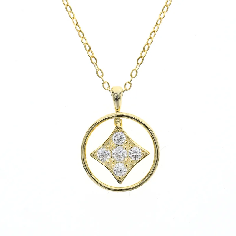 

18k Gold Four Star Zircon Necklaces & Pendants 100% 925 Sterling Silver Necklace Women Chain Fine Jewelry Light Luxury Flyleaf