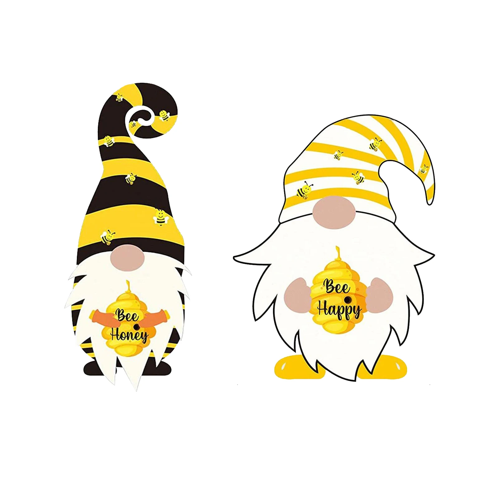 

Cartoon Faceless Bees Stickers Wall Decal Living Room Decorations Creative Bee Long-legged Pointed Hat Bee Festival Decorations