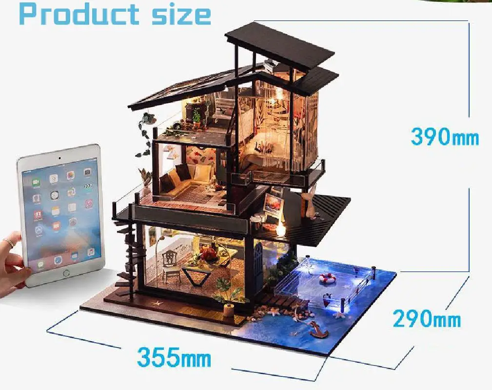 

DIY handmade cottage TC2 cloud cabin creative Chinese small house building model wooden toys Christmas toys