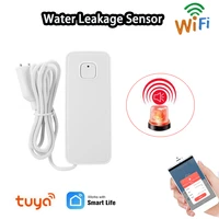 for kitchen toilet water leakage sensor smart life tuya app wifi remote control sensor independent leak alarm detector