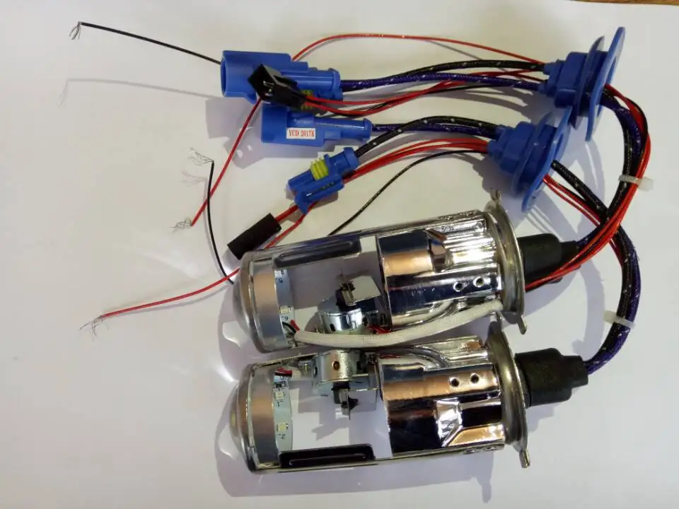 12V 35W H4 Bi xenon объектив Автомобильный источник света HID hid комплект дальний свет 6000K