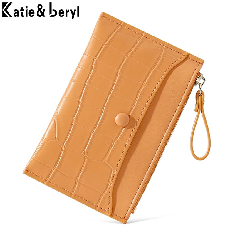 

Brand Stone Pattern Mini Women Card Holder Cute Credit ID Card Holders Zipper Slim Wallet Case PU Leather Change Coin Purse Girl