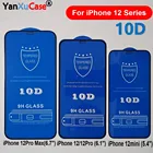10 шт 10D закаленное стекло для iPhone 12 11 Pro Max XS Max XR X 8 Plus 7 6 6S SE 2020 Полноэкранный протектор для i12mini стеклянная пленка