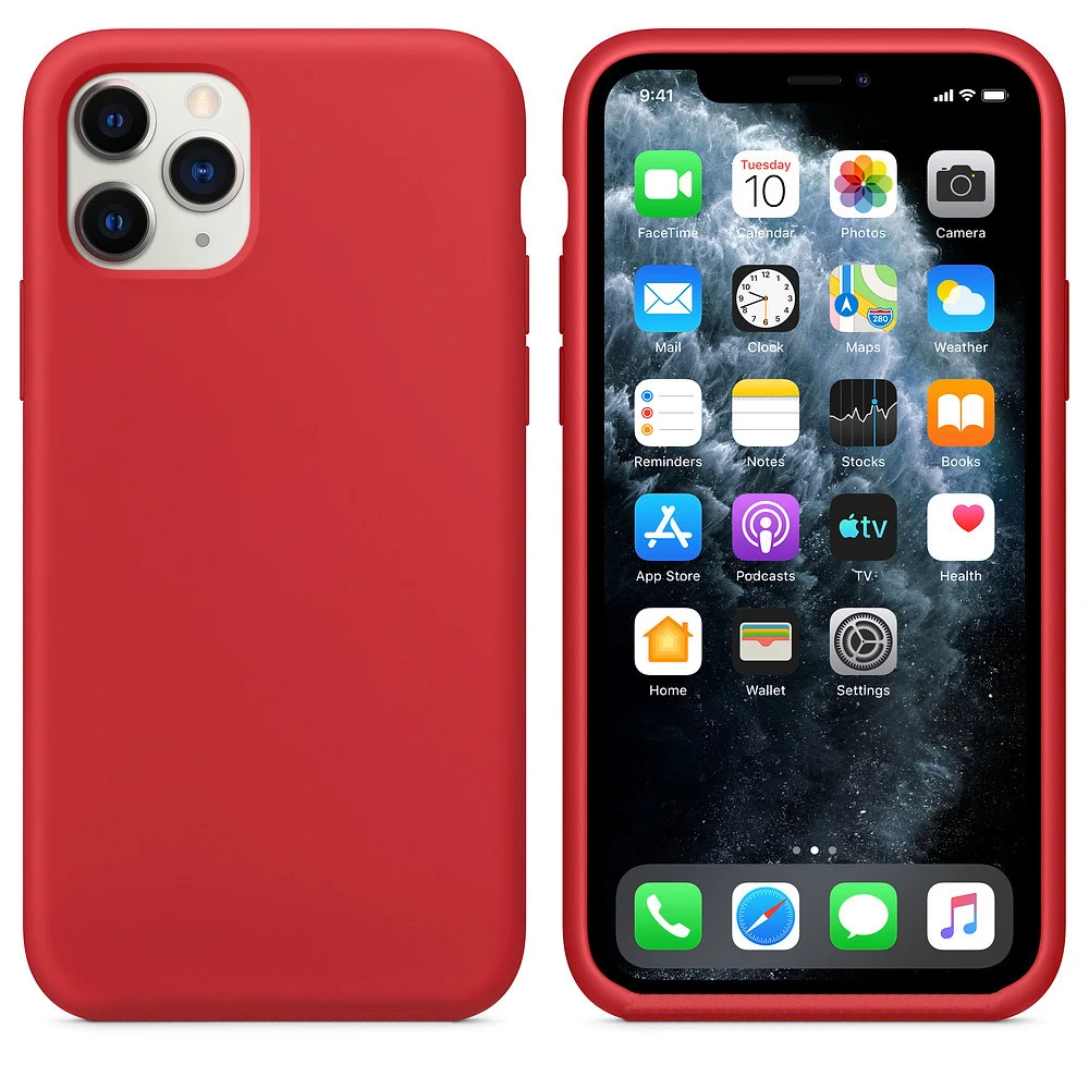 Красный Чехол для iPhone 11 Pro Max 6 S 6 S 7 8 Plus X R XR XS Max чехол мягкий жидкий силиконовый роскошный милый чехол для iPhone11 11Pro - Цвет: Красный
