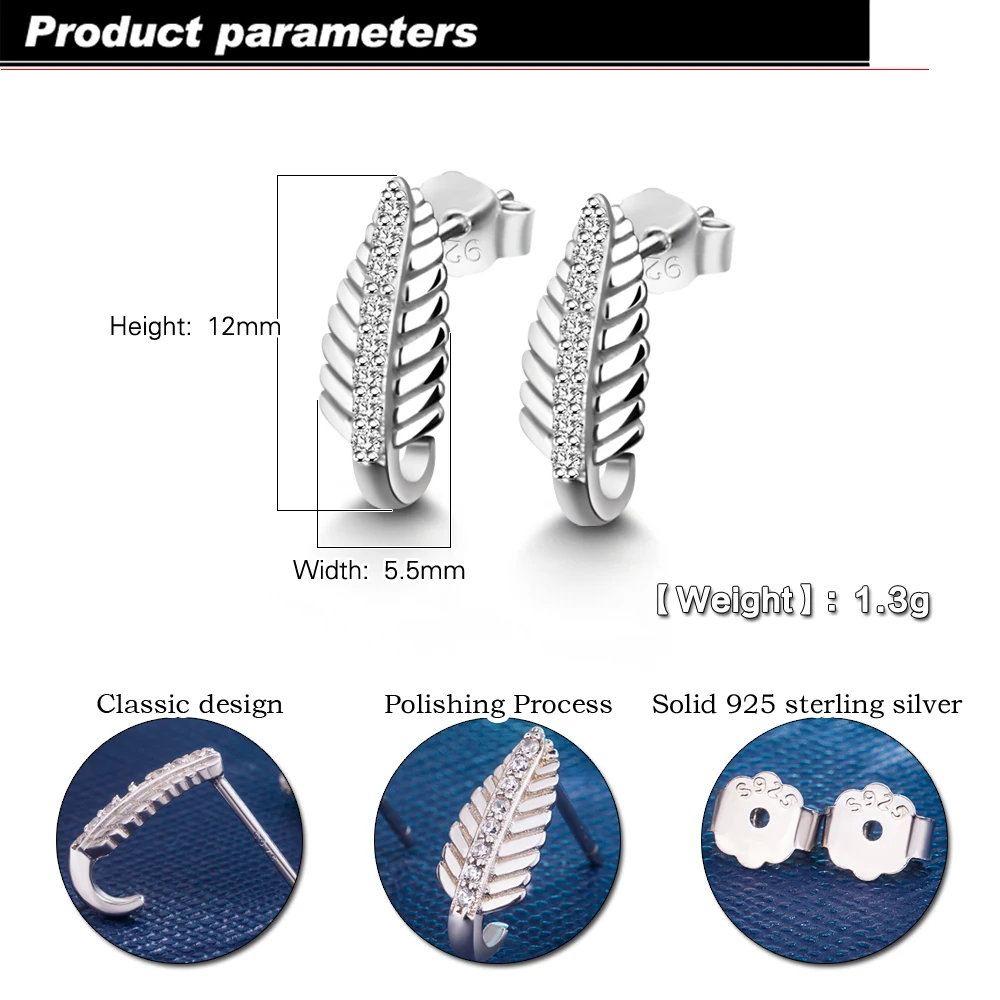 Женские серьги-гвоздики из серебра 100% пробы с фианитами | Украшения и аксессуары