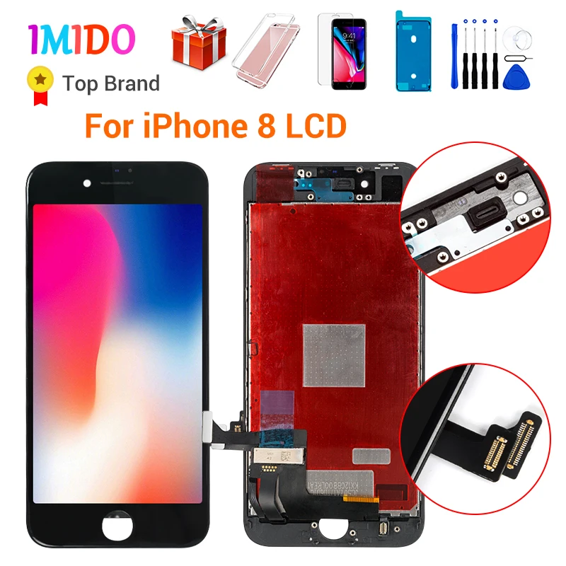 Black for iPhone 8 Класс AAA+++ экран для iPhone 8 8 Plus ЖК-дисплей OEM дигитайзер сборка Замена с 3D сенсорной гарантией объектив Pantalla - Цвет: Black for iPhone 8