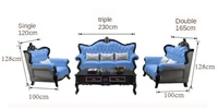 KAROIS203New European Style 123 Combination Living Room Complete Solid Wood Simple European And American Style Luxury Villa Sofa
