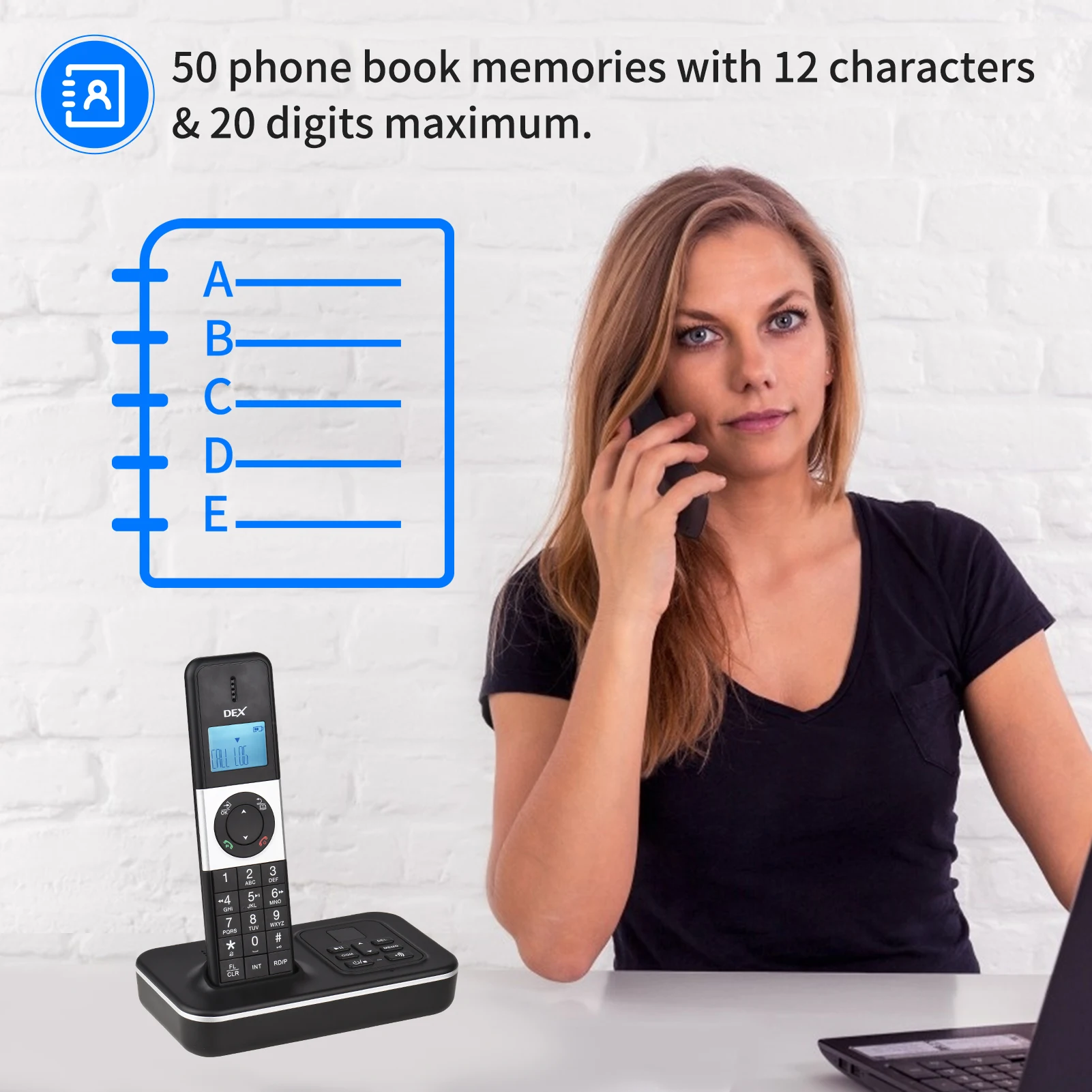 D1002 TAM-D 2-телефон беспроводной телефон с автоответчиком Caller ID/ожидание вызова