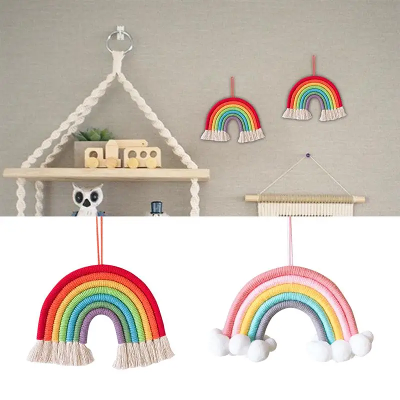 

Rainbow Handmade Weaving Ornament Home Decoration Accessories Wall Decoration Hanging For Children Room Decoration