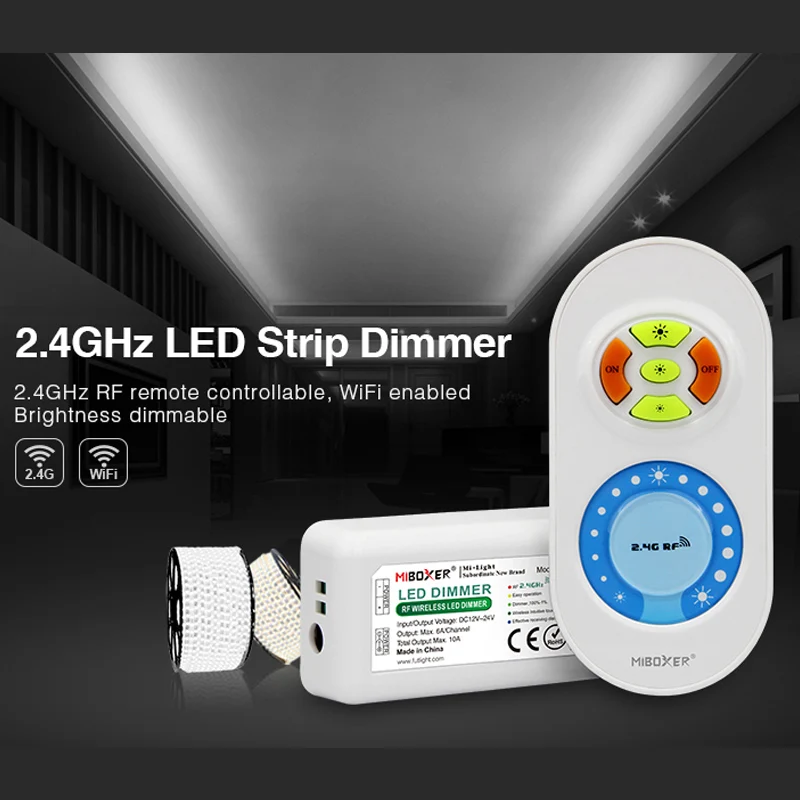 new FUT021 2.4GHz LED Strip Dimmer Single color DC12V-24V 10A RF smart LED brightness dimming led strip touch controller remote