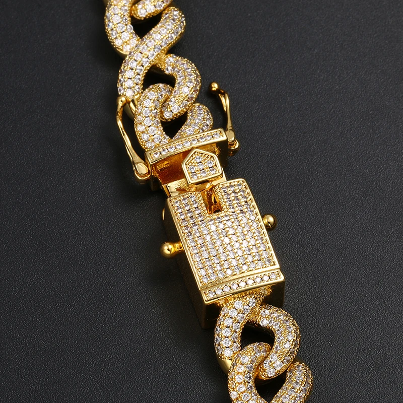 Новый индивидуальный дизайн Iced Out цепочка со Стразами Ожерелье Медь
