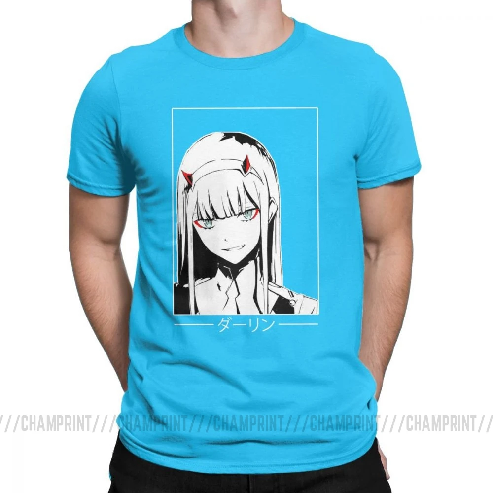 Королевский синий Крутая футболка Zero Two Darling In The Franxx Movie, футболка для мужчин, хлопок, футболки смешного размера плюс, топы, Новое поступление одежда - Цвет: Королевский синий