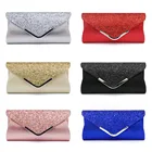 Модный Блестящий клатч, кошелек, сумка через плечо с металлической цепочкой, атласная шелковая вечерняя сумка для свадьбы и вечеринки