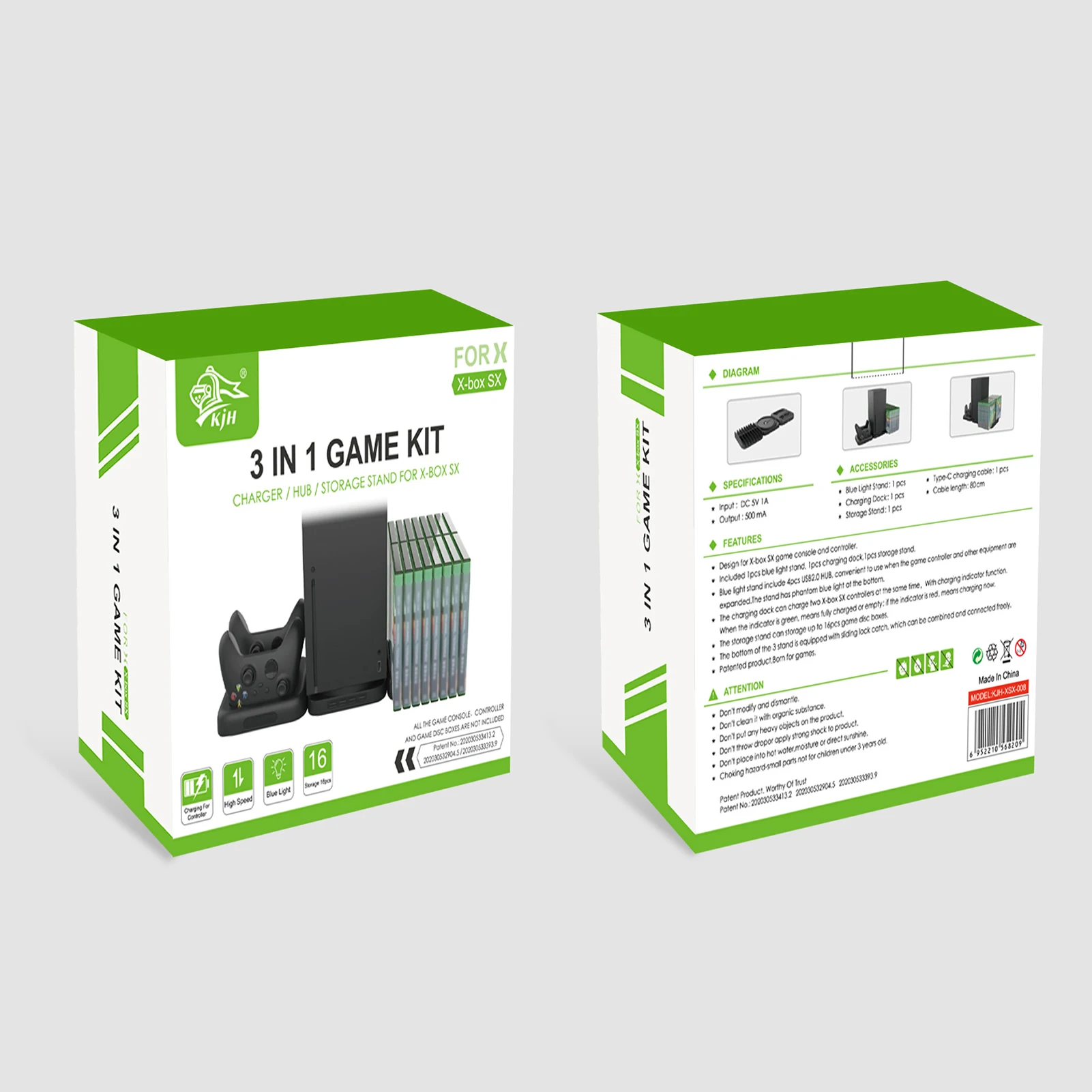 3 в 1 для игровой консоли Xbox Series X USB2.0 двойной контроллер зарядное устройство