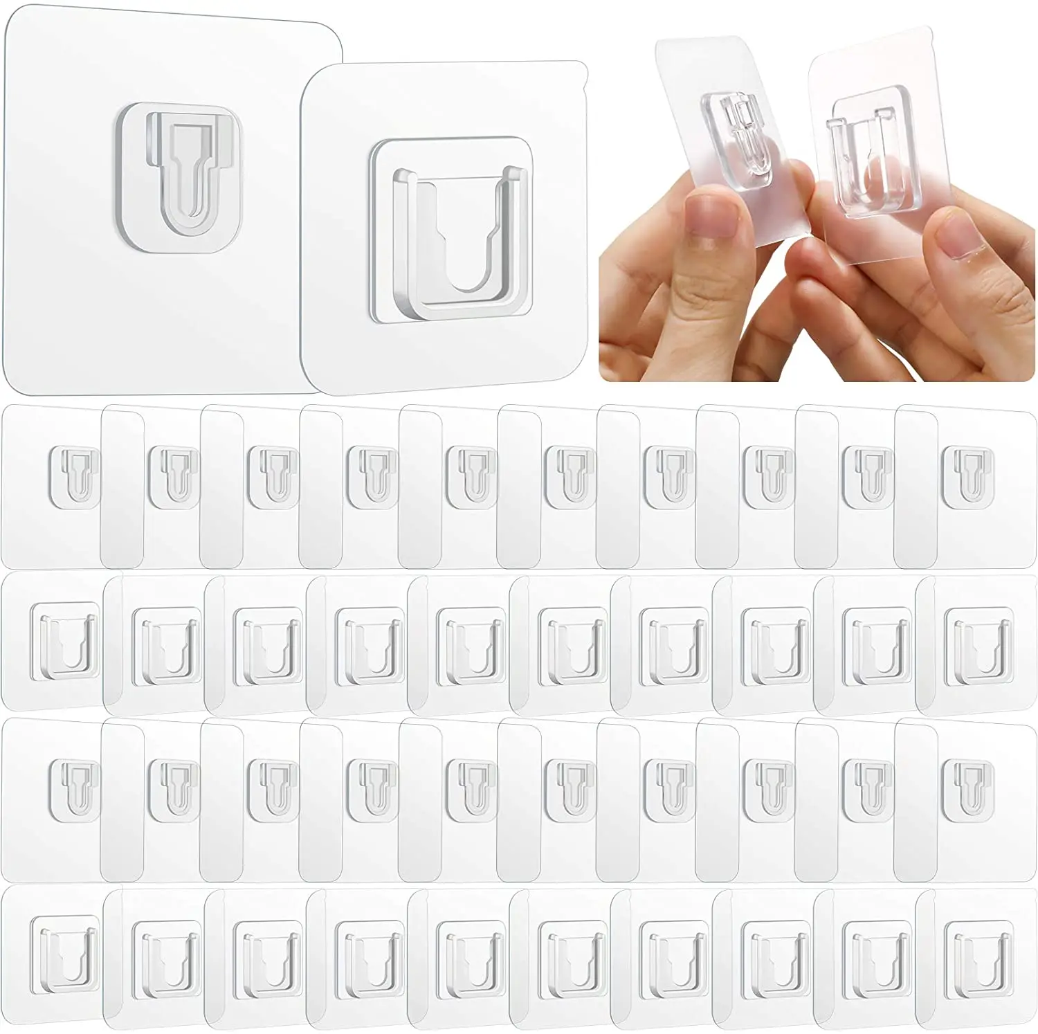 

5/10 Sets Double-Sided Adhesive Wall Hooks Hanger Strong Transparent Hooks For Home Kitchen And Bathroom Suction Cup Wall Holder