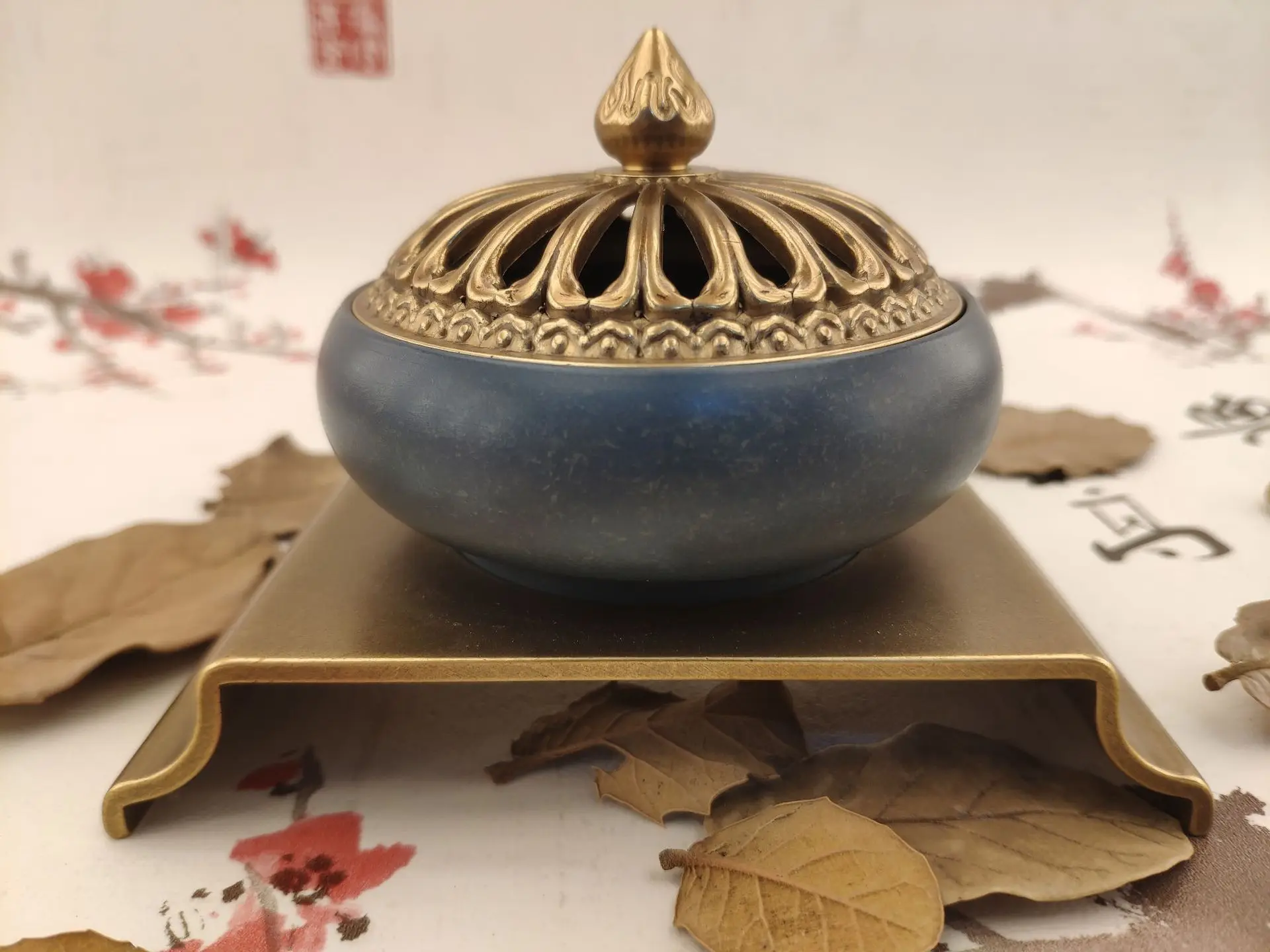 Латунный держатель для благовоний с фиксированными палочками, портативный горелка, кенсер креативный, декор для дома BE50IN.