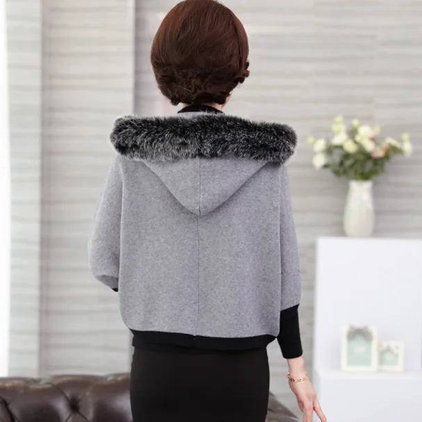 Осень Новый высококлассный женский шерстяной свитер среднего возраста пальто