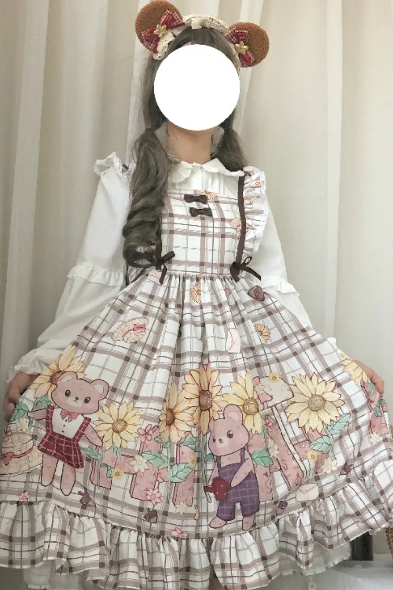 Милое легкое платье в стиле &quotЛолита&quot японское мягкое милое на бретельках с