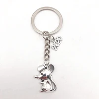 2020exquisite cute cartoon mouse keychain ancient silver color rat key chain gift for children