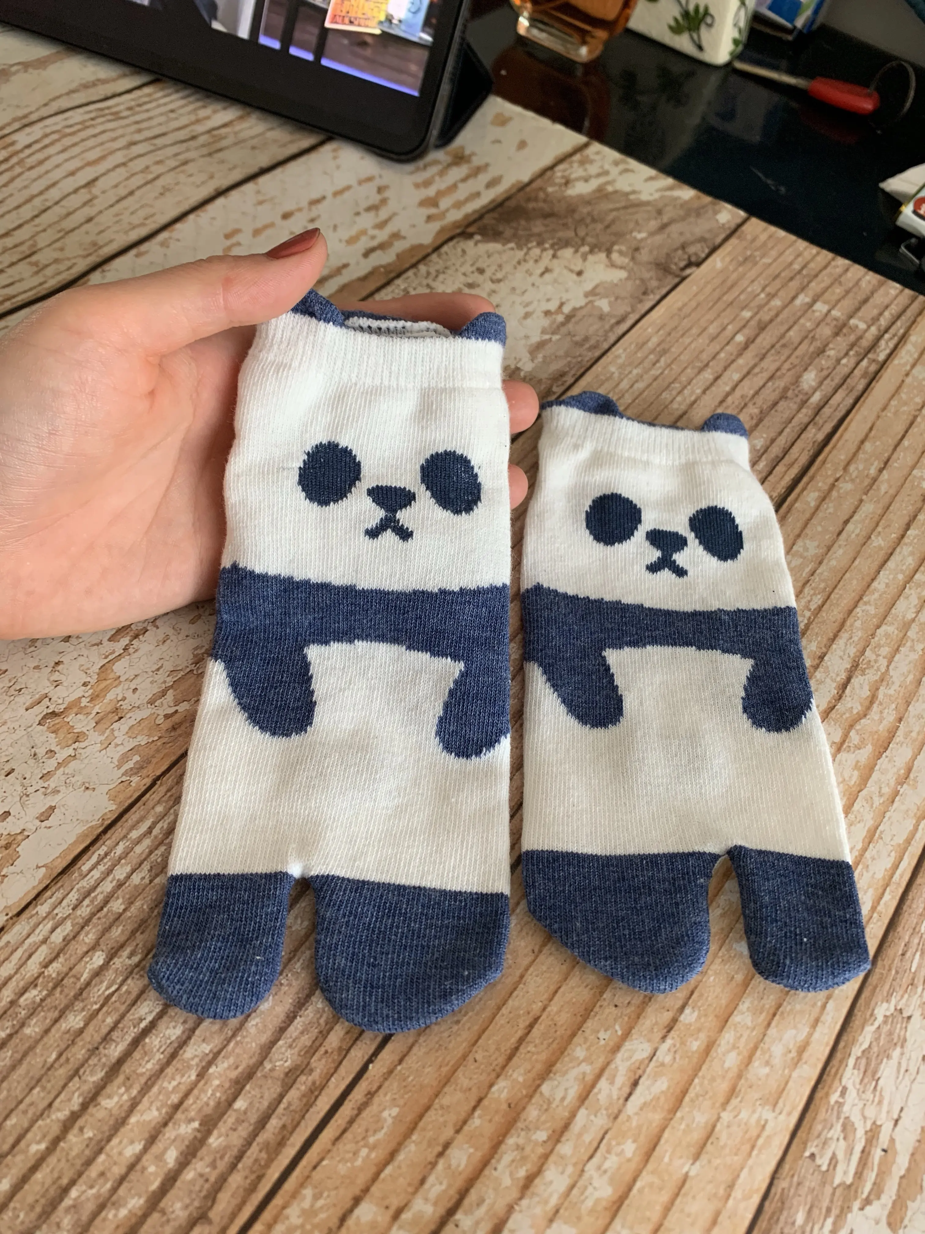 Две носки женские Черный и белый цвета панда таби от 20 до 30 см в виде милого банта