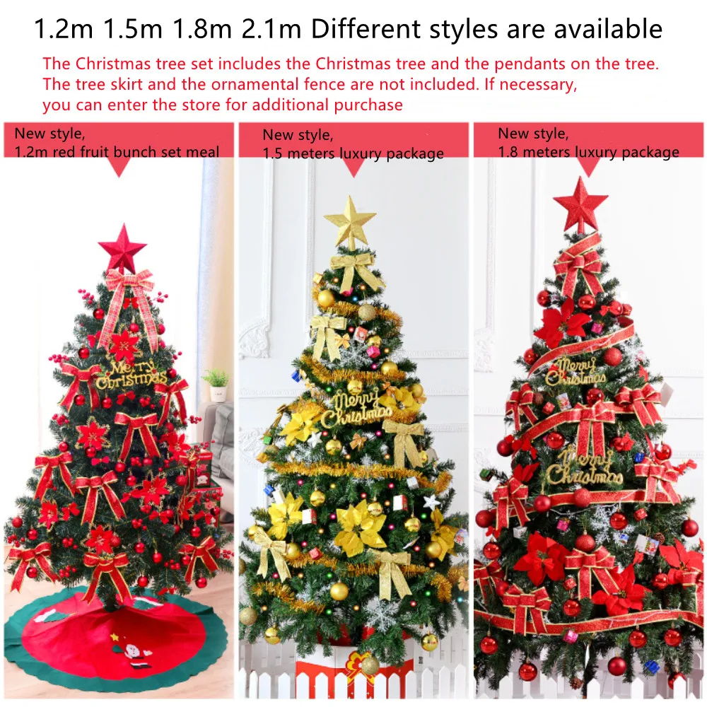 

Christmas Tree Decoration Package 2.1m Up To 800 Branches Encrypted PVC Illuminated Christmas Tree Navidad Large Christmas Tree