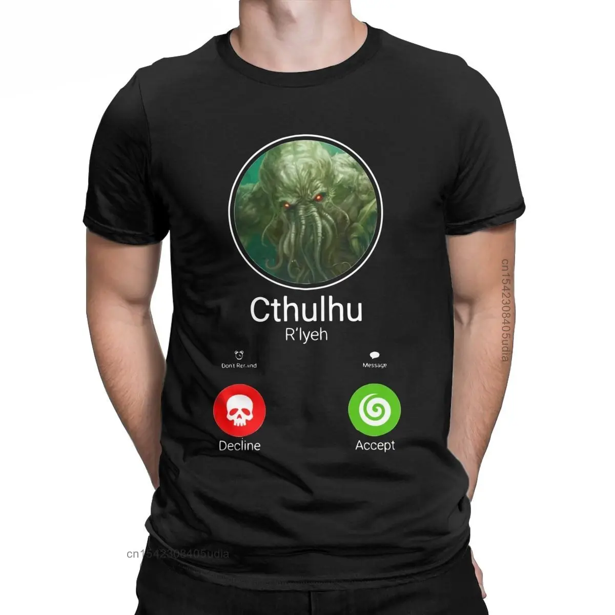 

Men's Call Of Cthulhu Lovecraft T Shirt Cotton Camisa Streetwear Leisure Round Collar Tees Harajuku Men Clothing T-Shirt
