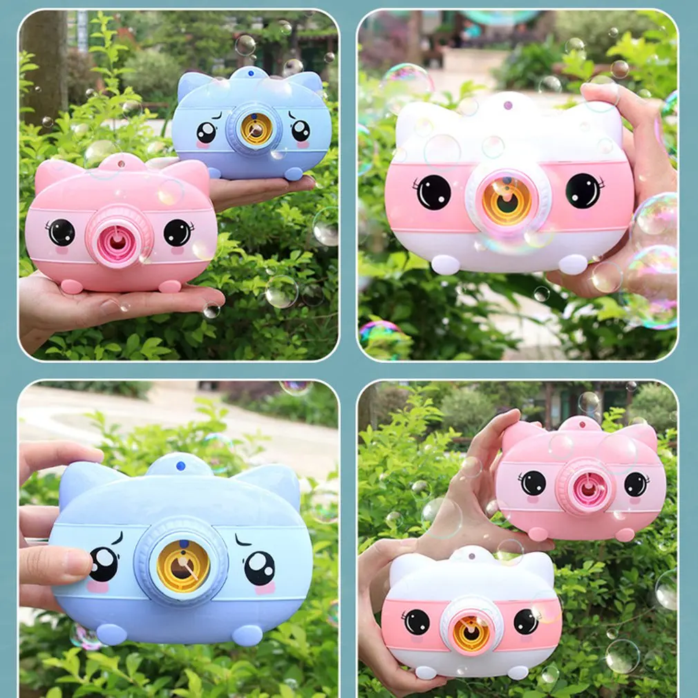 Cartoon Pig Bubble Camera Blower Machine Electric Music Flashing Light Machines Automatic Shape Toy | Бытовая техника