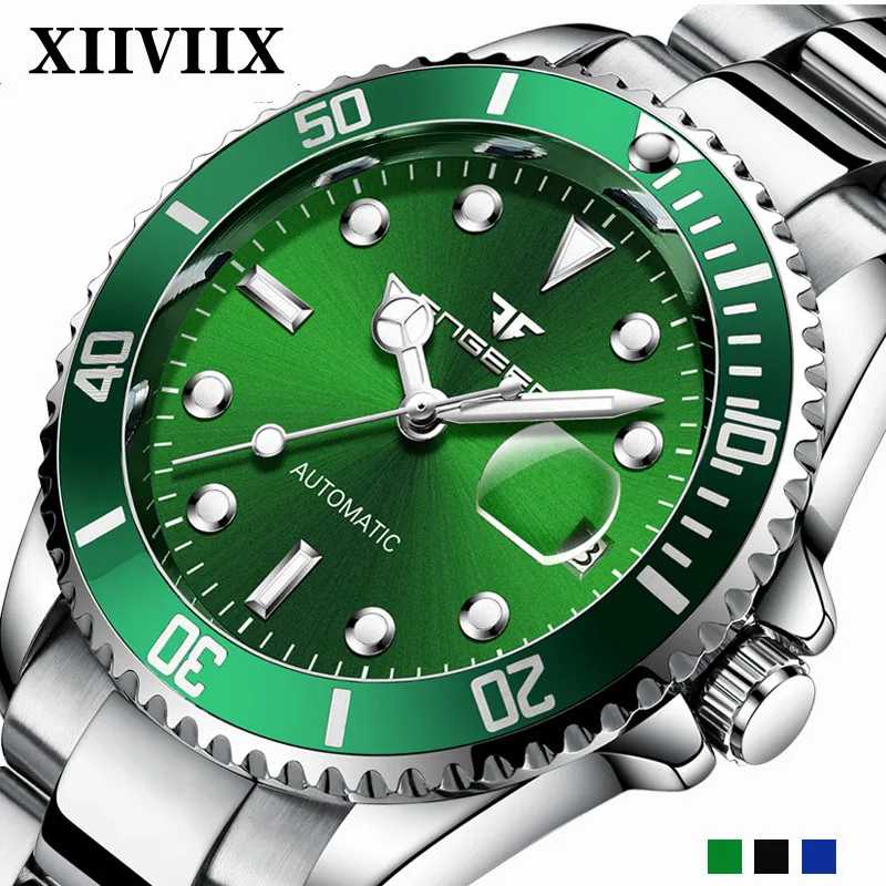 

XIIVIIX Luxury Diver Men's Watches Automatic mechanical Waterproof Date Clock Fashion Sport Watch for Mens Quartz Wristwatch