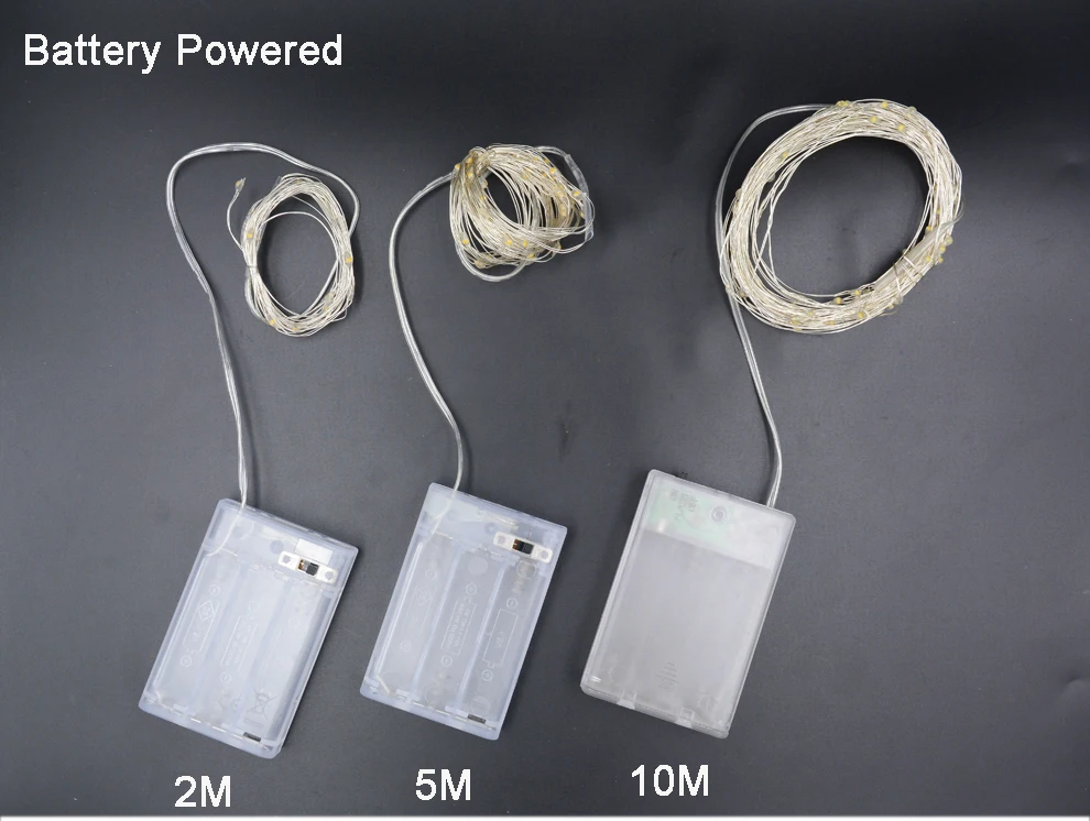 2 м, 3 м, 5 м, 10 м, питание от USB/питание от аккумулятора, серебряная светодиодная гирлянда, сказочные огни, Рождественская гирлянда, вечерние, свадебные, декоративный светильник