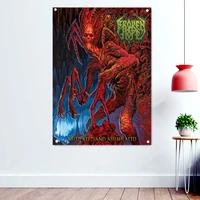 mutilated and assimilated dark heavy metal music artwork banners wall hanging cloth disgusting bloody art wallpaper rock flags