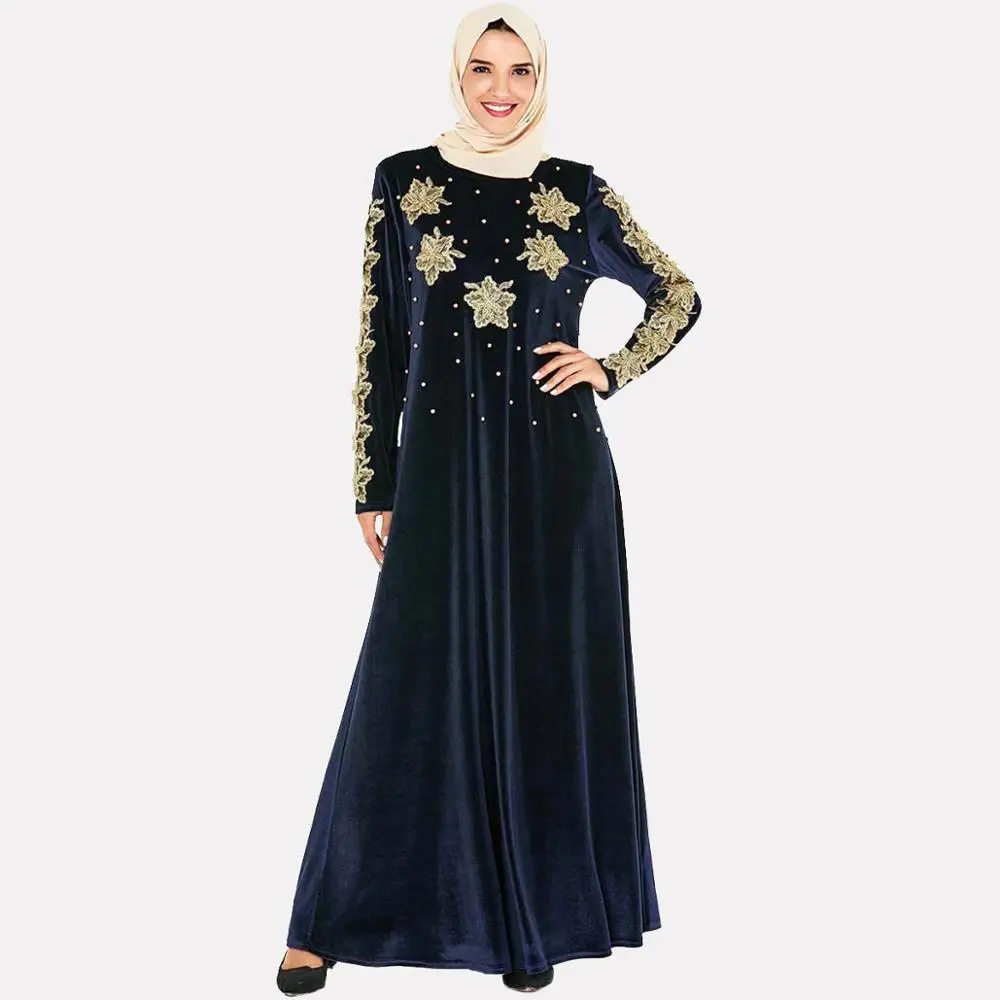 Бархатное Макси платье размера плюс с длинными рукавами женское осенне зимнее