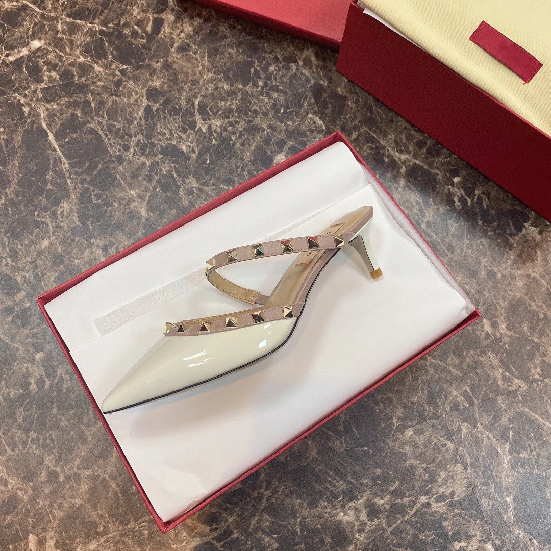 

Correct logo sexy versatile women's slippers Liuding 5cm high heel shoes