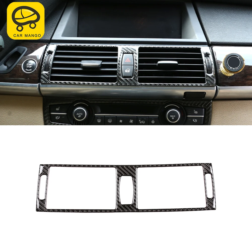 

Автомобильные аксессуары из углеродного волокна для BMW X5 E70 X6 E71 2007-2014, Центральная панель вентиляции, наклейка на рамку, отделка, украшение и...
