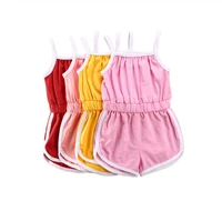 1 5y summer toddler baby girls rompers solid sleeveless causal lovely jumpsuits rompers outfits 4 colors