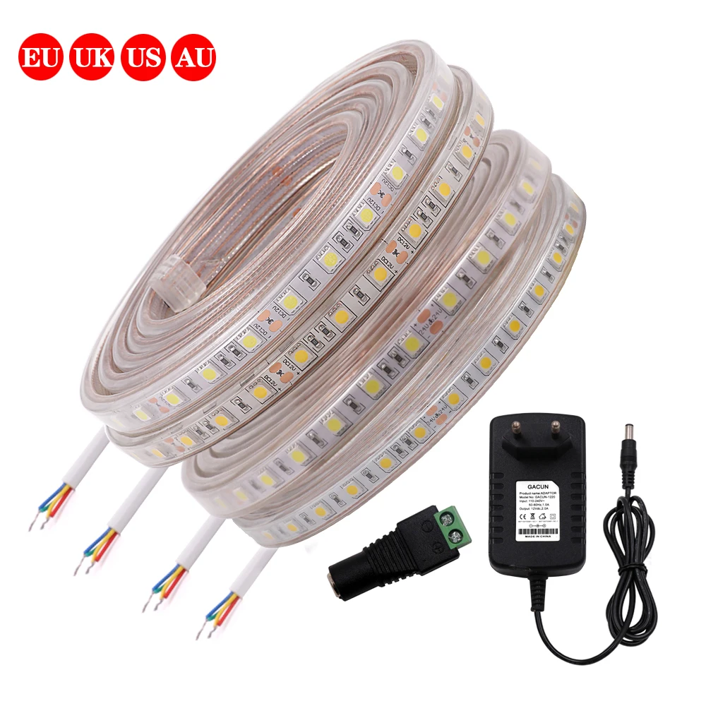 12V 24V Светодиодные ленты SMD5050 60 Светодиодный s/m лампа в виде IP67 водонепроницаемая