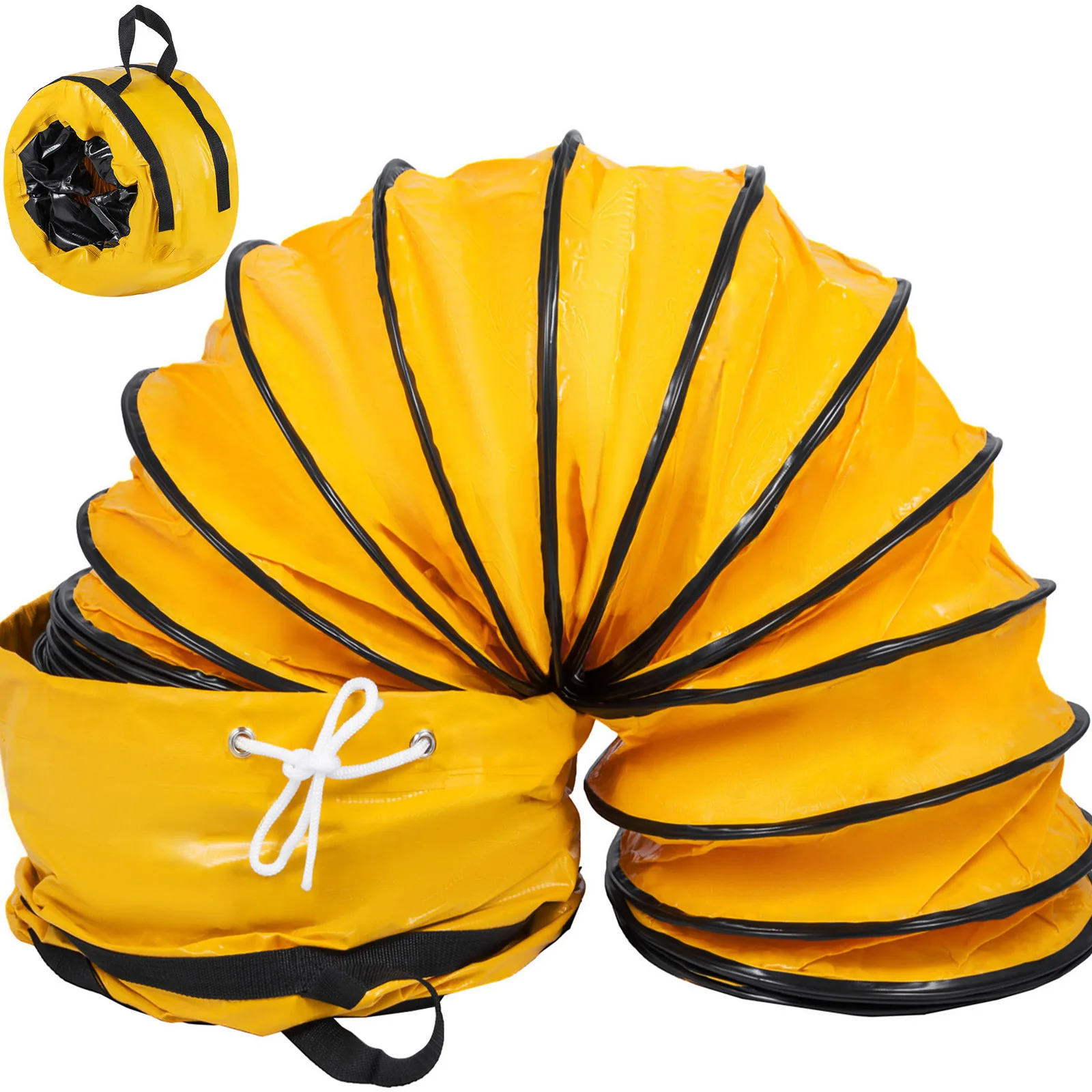 

VEVOR 25FT 8/10/12 Inch PVC Ducting Hose Plumbing Fresh Air System Ventilation Pipe W/ Bag for Factories Basements Farms Tunnel