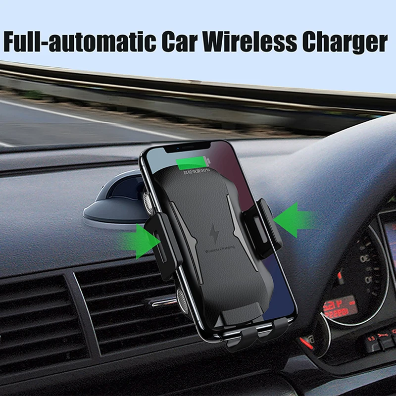 Automatic Car Mount Qi Wireless Charger for Samsung Galaxy Note 10 Plus + Case Mobile Accessories Fast Charging Phone Holder | Мобильные