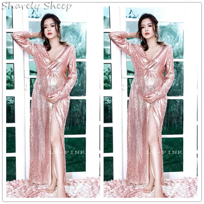 Длинное платье-Русалка для беременных кружевное платье фотосессии Одежда костюм