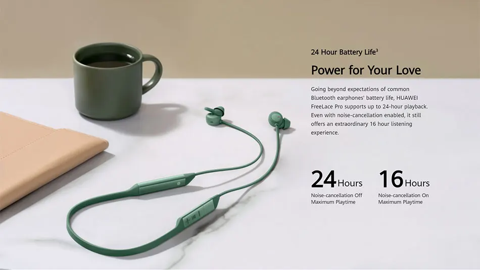 

HUAWEI FreeLace Pro Bluetooth 5.0 Wireless Headset 3 Mic Design Active Noise Cancellation Fast Charging For Mate 40 Pro P40