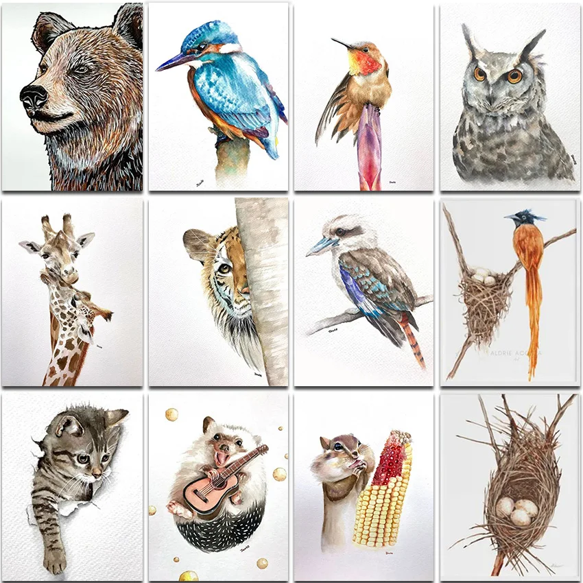 5D алмазная живопись с животными птицами полная вышивка квадратными и круглыми