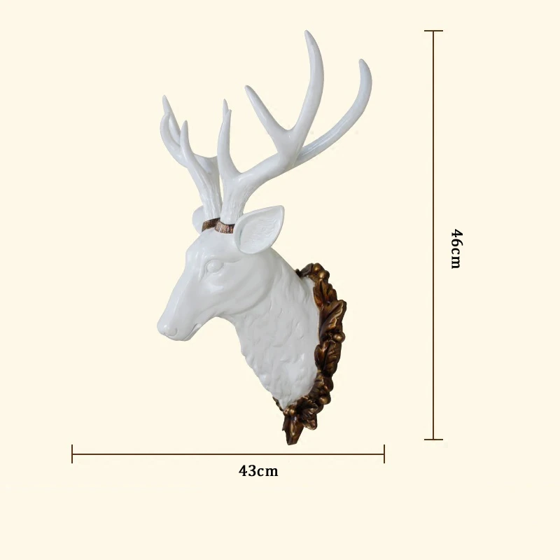 3D голова оленя скульптура фрески домашняя настенная подвесная статуя животного